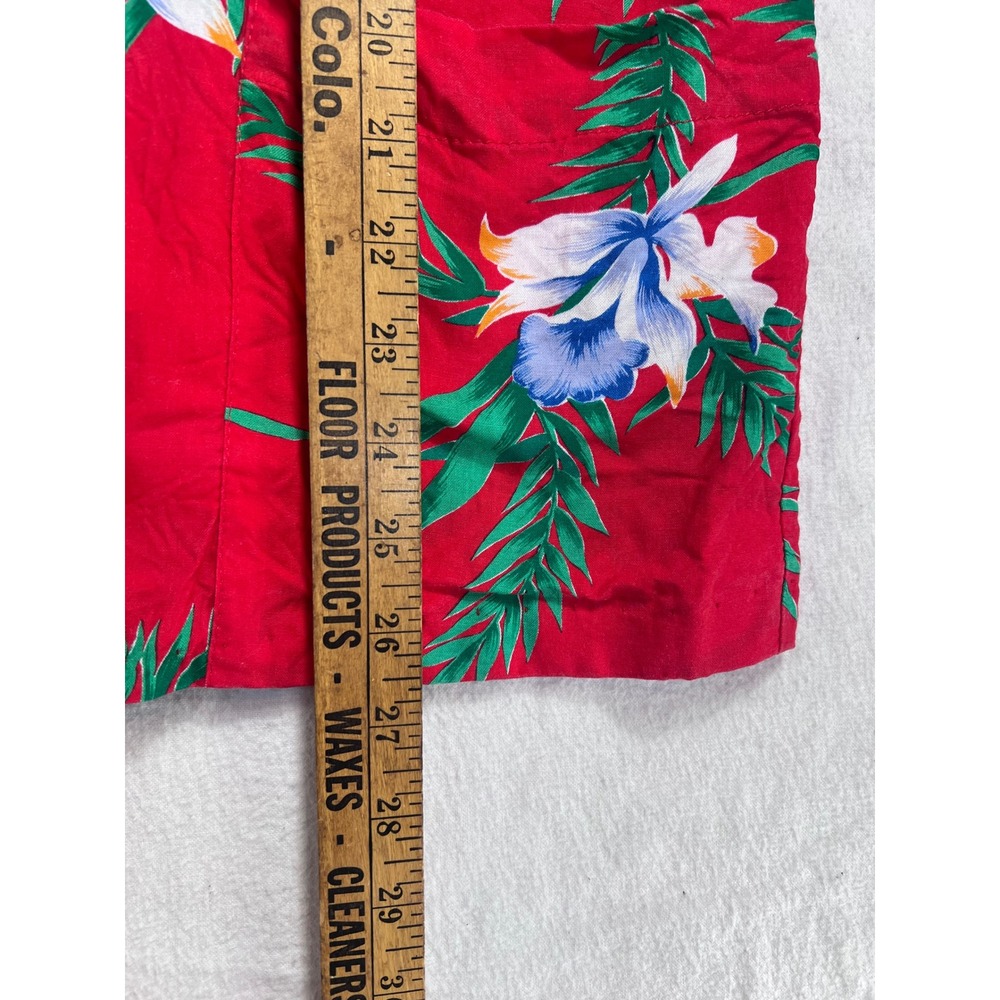 So What! of California Vintage Tropical Floral Blazer Red Rayon USA Small - Picture 4 of 10
